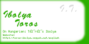 ibolya toros business card